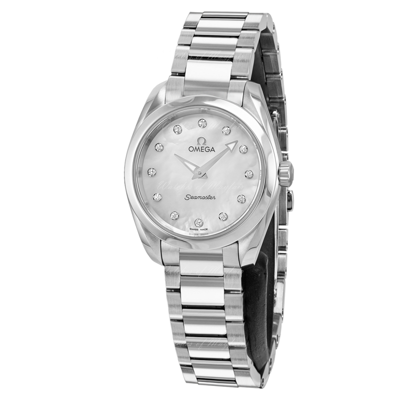 Omega Seamaster Aqua Terra Quartz Diamonds Mother of Pearl Dial Silver Steel Strap Watch for Women - 220.10.28.60.55.001 Buy Now By Omega