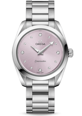 Shop Omega Seamaster Aqua Terra Quartz Purple Dial Silver Steel Strap Watch for Women - 220.10.28.60.60.001 in USA