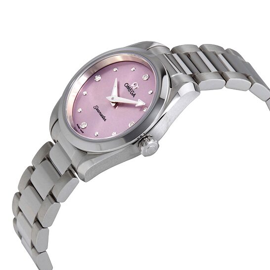 Shop Omega Seamaster Aqua Terra Quartz Purple Dial Silver Steel Strap Watch for Women - 220.10.28.60.60.001 in USA