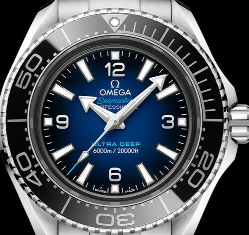 Shop Omega Seamaster Planet Ocean 6000M Co Axial Master Chronometer Blue Dial Silver Steel Strap Watch for Men - 21530462103001 in USA