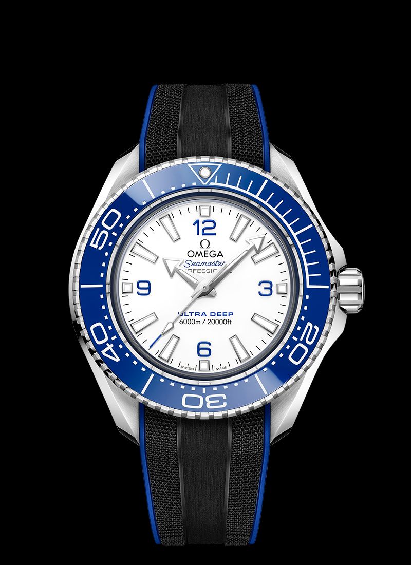 Shop Omega Planet Ocean 6000M Co Axial Master Chronometer 45.5mm White Dial Black Rubber Strap Watch for Men - 21532462104001 in USA