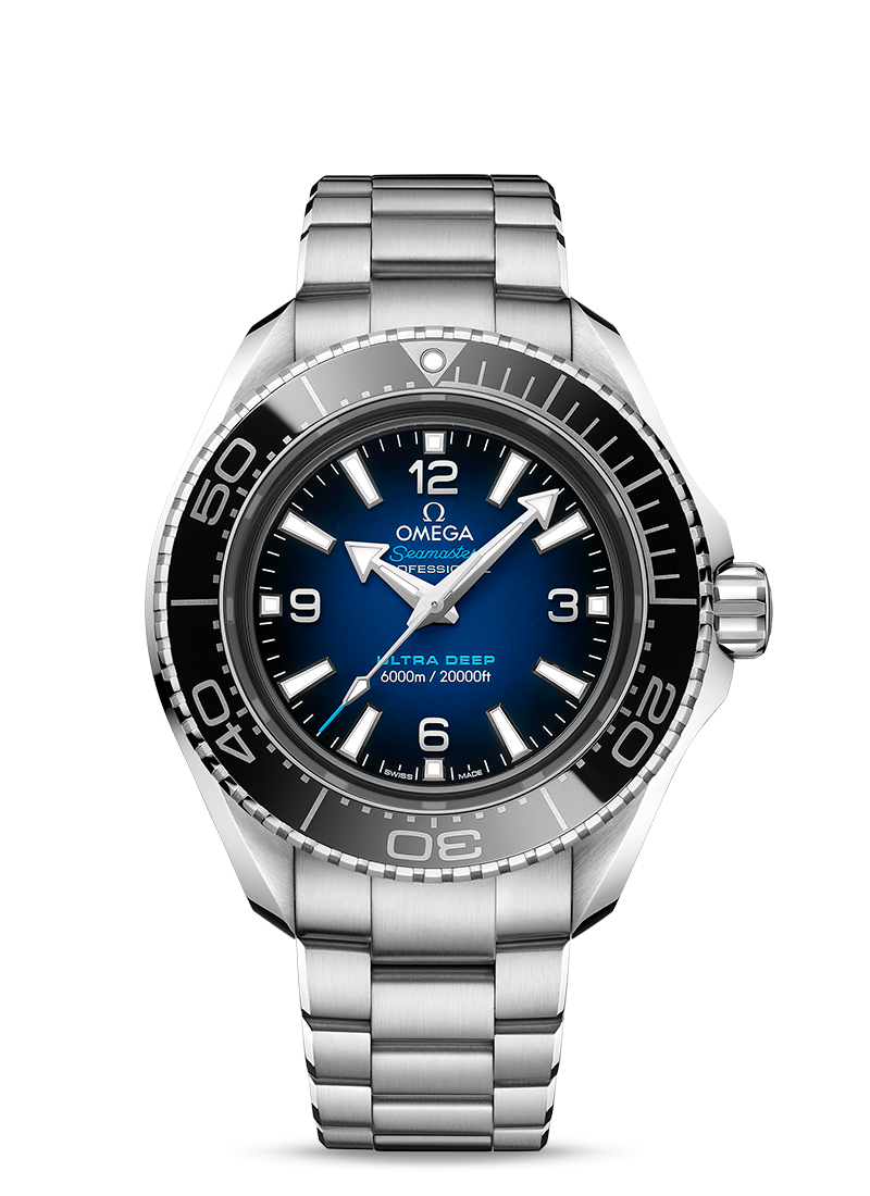 Shop Omega Seamaster Planet Ocean 6000M Co Axial Master Chronometer Blue Dial Silver Steel Strap Watch for Men - 21530462103001 in USA