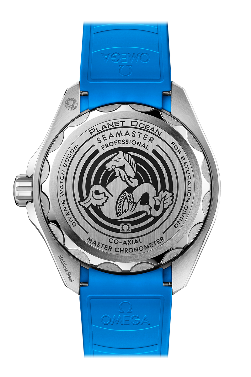 Shop Omega Planet Ocean 6000M Co Axial Master Chronometer 45.5mm Blue Dial Black Rubber Strap Watch for Men - 21532462103001 in USA