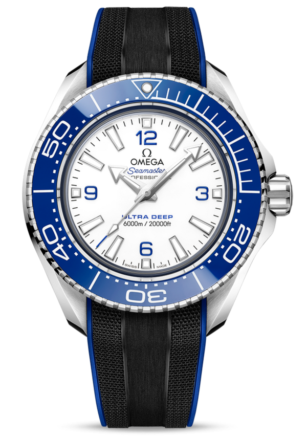 Shop Omega Planet Ocean 6000M Co Axial Master Chronometer 45.5mm White Dial Black Rubber Strap Watch for Men - 21532462104001 in USA