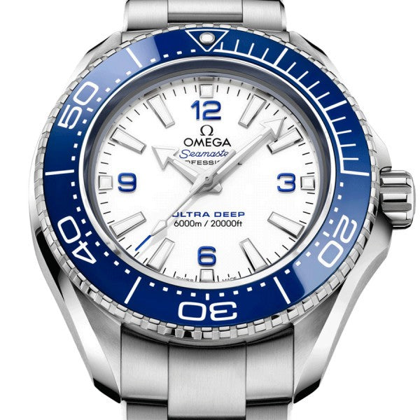 Shop Omega Planet Ocean 6000M Co Axial Master Chronometer 45.5mm White Dial Silver Steel Strap Watch for Men - 21530462104001 in USA