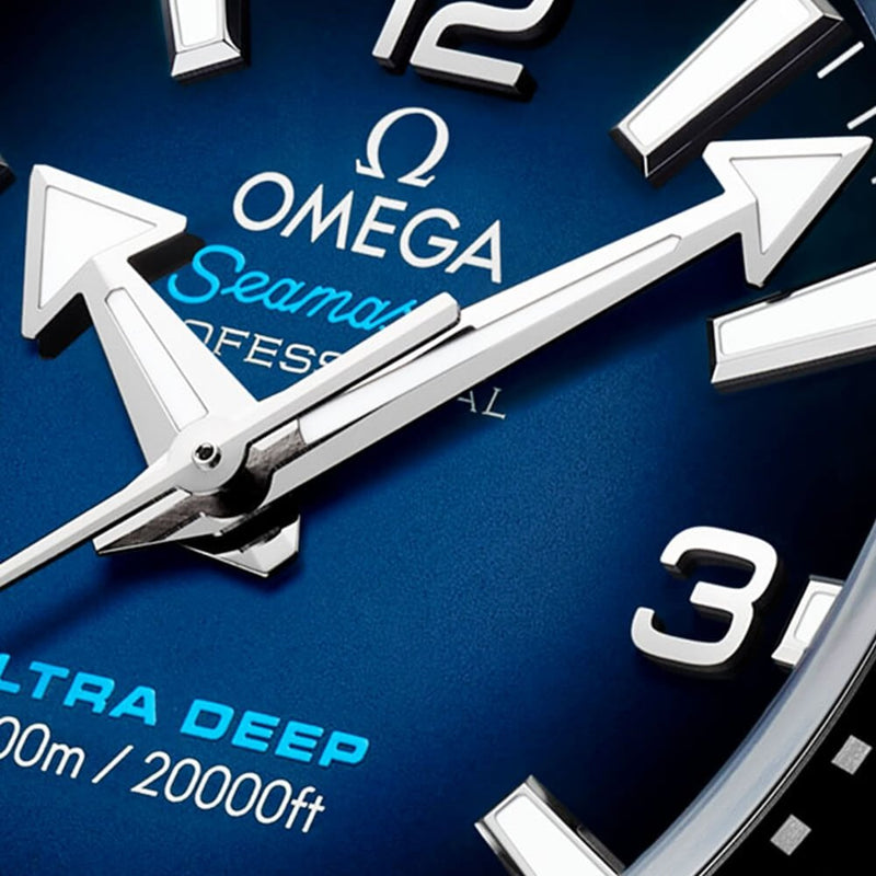 Shop Omega Seamaster Planet Ocean 6000M Co Axial Master Chronometer Blue Dial Silver Steel Strap Watch for Men - 21530462103001 in USA