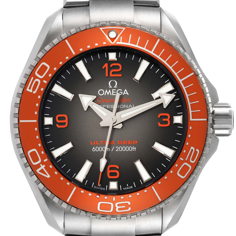 Shop Omega Seamaster Planet Ocean 6000M 45.5mm Black Dial Silver Steel Strap Watch for Men - 21530462106001 in USA