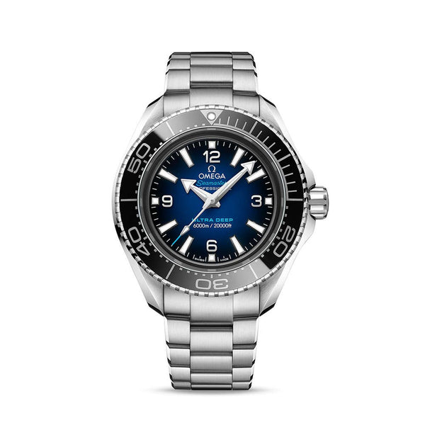 Shop Omega Seamaster Planet Ocean 6000M Co Axial Master Chronometer Blue Dial Silver Steel Strap Watch for Men - 21530462103001 in USA