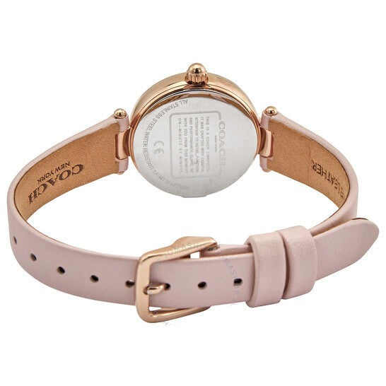 Shop Coach Perry Diamonds Mother of Pearl Dial Pink Leather Strap Watch for Women - 14503190 in USA