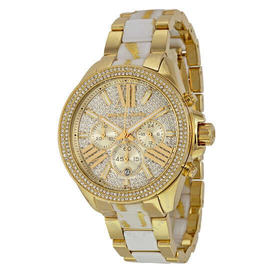 Michael Kors Wren Diamonds Gold Dial Two Tone Steel Strap Watch for Women - MK6157 Buy Now By Michael Kors