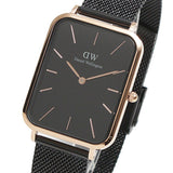 Daniel Wellington Quadro Pressed Ashfield Black Dial Black Mesh Strap Watch for Women - DW00100467 Buy Now By Daniel Wellington