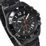 Coach Kent Chronograph Black Dial Black Steel Strap Watch for Men - 14602554