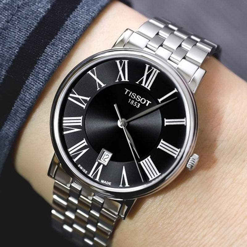 Tissot Carson Premium Black Dial Silver Steel Strap Watch For Men - T122.410.11.053.00 Buy Now By Tissot