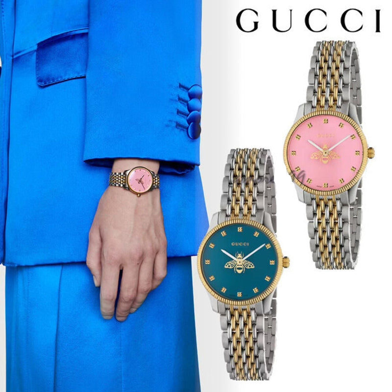 Gucci G Timeless Quartz Blue Dial Two Tone Steel Strap Watch For Women - YA1265029 Buy Now By Gucci