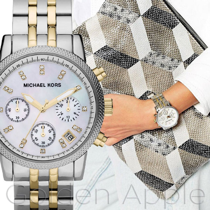 Michael Kors Ritz Chronograph White Dial Two Tone Steel Strap Watch for Women - MK5057 Buy Now By Michael Kors