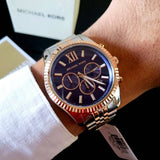 Michael Kors Lexington Blue Dial Two Tone Steel Strap Watch for Men - MK8412 Buy Now By Michael Kors