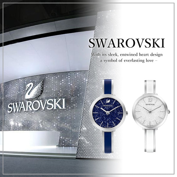 Swarovski Crystalline Delight Analog Blue Dial Two Tone Steel Strap Watch for Women - 5580533