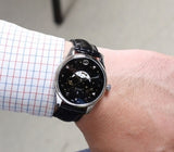 Shop Gucci G-Timeless Moonphase Black Dial Black Leather Strap Watch For Men - YA126327 in USA