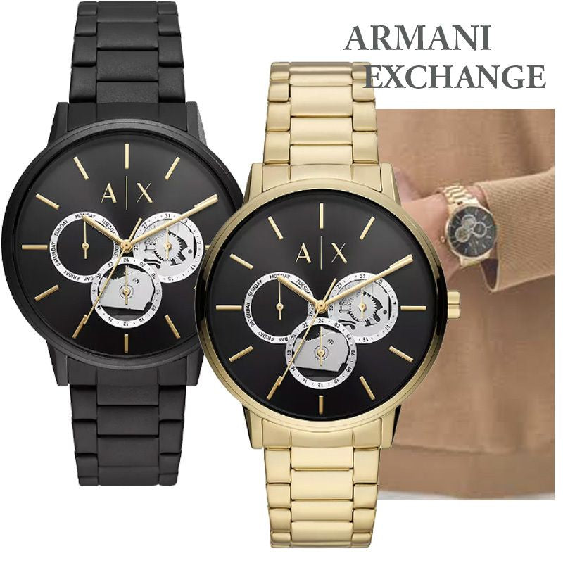 Armani Exchange Cayde Chronograph Black Dial Black Steel Strap Watch for Men - AX2748 Buy Now By Armani Exchange