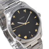 Gucci G Timeless Black Dial Silver Steel Strap Watch For Women - YA1264029 Buy Now By Gucci