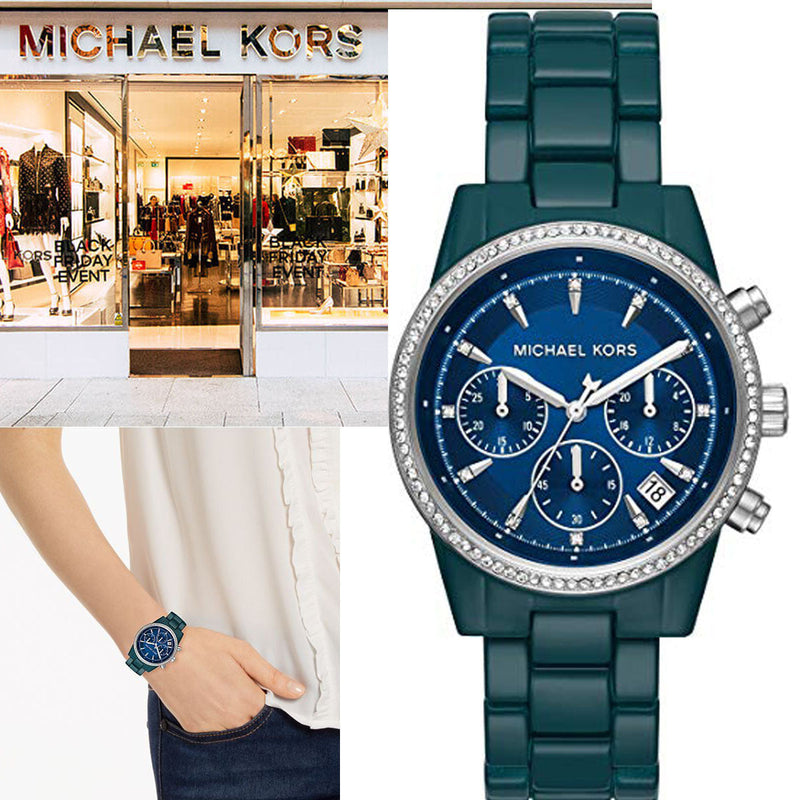 Michael Kors Bradshaw Chronograph Blue Dial Blue Steel Strap Watch For Men - MK6722 Buy Now By Michael Kors