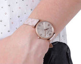 Emporio Armani Gianni T Bar Analog Silver Dial Beige Leather Strap Watch For Women - AR11127 Buy Now By Emporio Armani