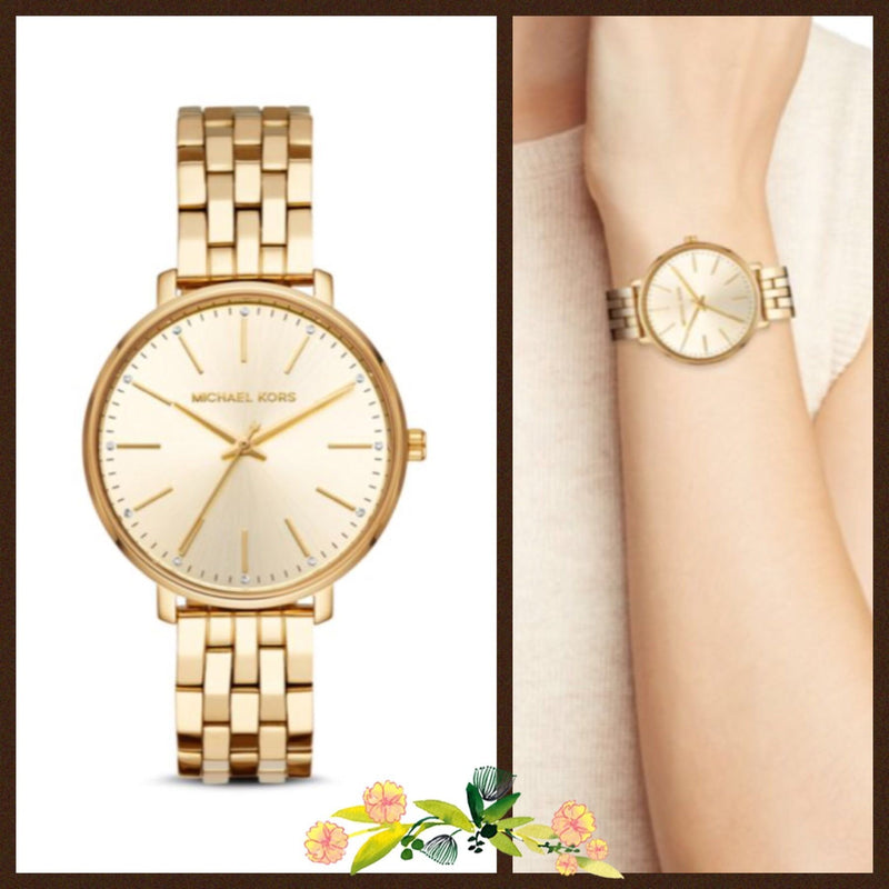 Michael Kors Pyper Quartz Gold Dial Gold Steel Strap Watch For Women - MK3898 Buy Now By Michael Kors