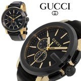 Shop Gucci G Chrono Black Dial Black Leather Strap Watch For Men - YA101203 in USA