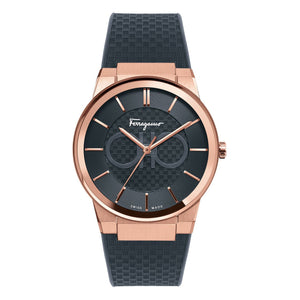 Salvatore Ferragamo Sapphire Black Dial Black Silicone Strap Watch for Men - SFHP00420