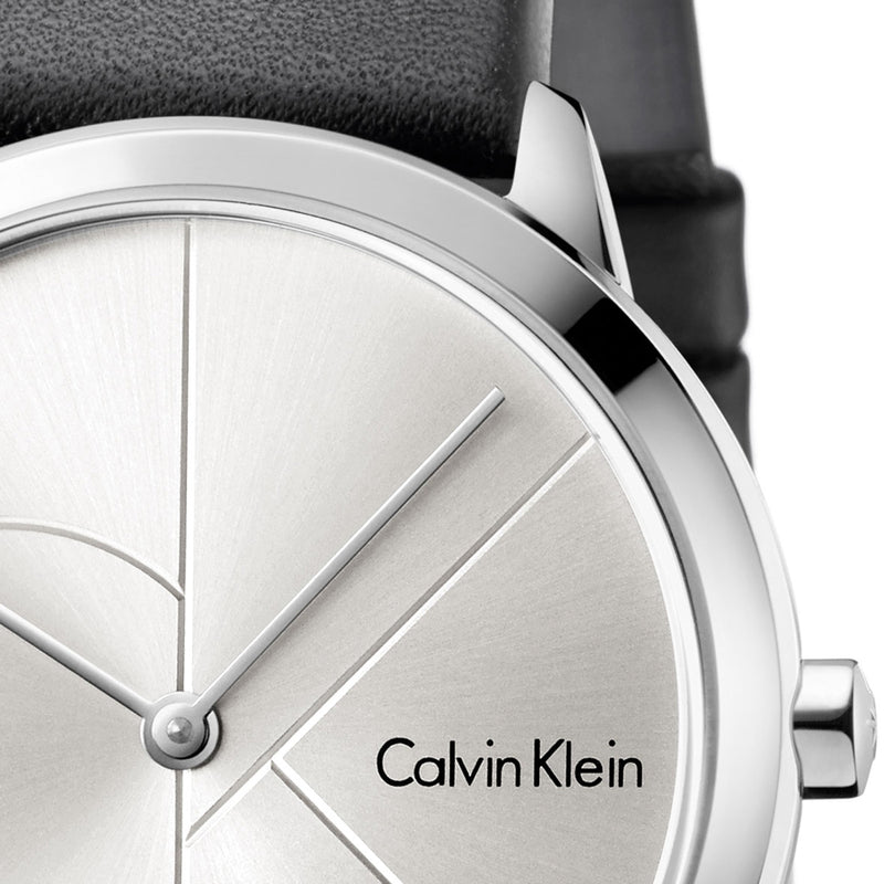 Calvin Klein Minimal Black Dial Black Leather Strap Watch for Men - K3M211C3 Buy Now By Calvin Klein