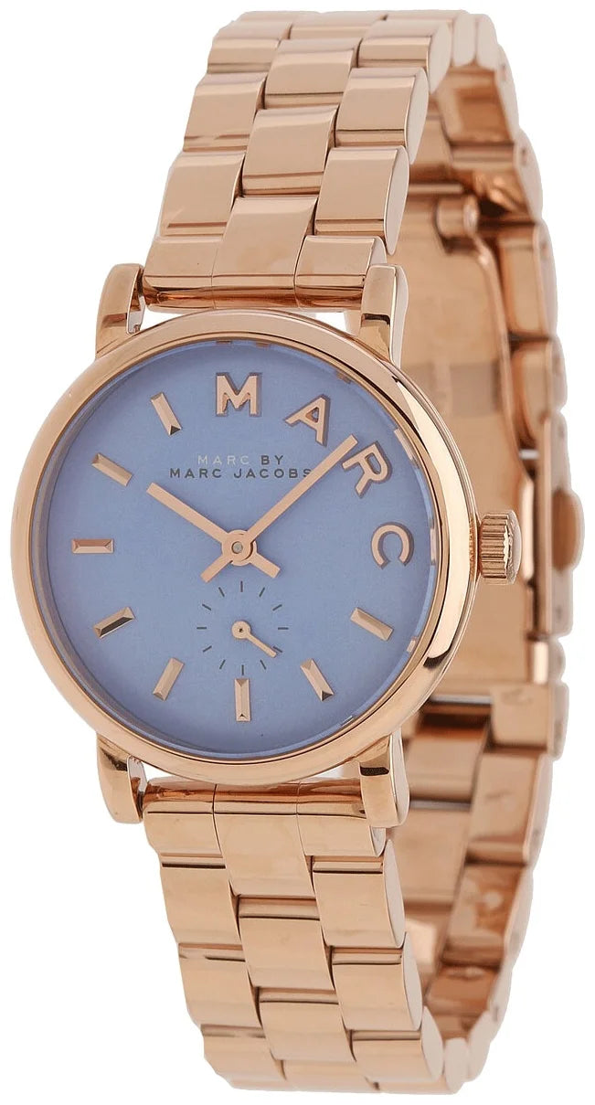 Marc Jacobs Mini Baker Blue Dial Rose Gold Steel Strap Watch for Women - MBM3285 Buy Now By Marc Jacobs