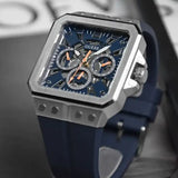 Guess Leo Chronograph Navy Blue Dial Blue Silicone Strap Watch For Men - GW0637G1 Buy Now By Guess