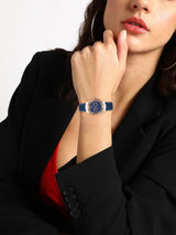 Guess Limelight Quartz Analog Blue Dial Blue Denim Strap Watch For Women - W0775l10 Buy Now By Guess