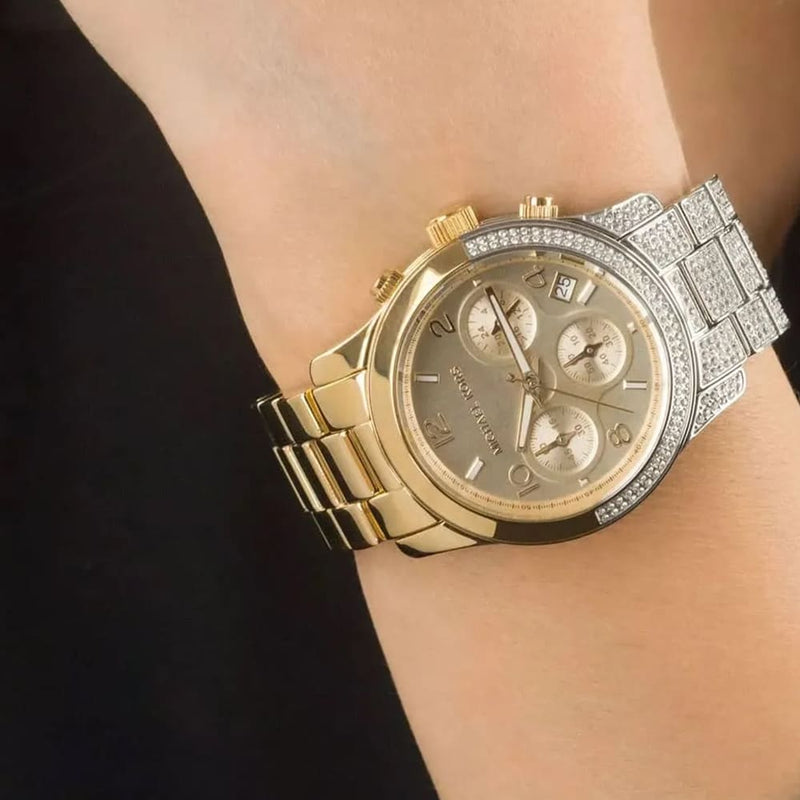 Michael Kors Runway Chronograph Gold Dial Two Tone Steel Strap Watch For Women - MK7329 Buy Now By Michael Kors