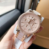 Michael Kors Ritz Chronograph Rose Gold Dial Two Tone Steel Strap Watch for Women - MK6307 Buy Now By Michael Kors