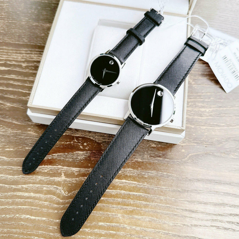 Movado Museum Classic Black Dial Black Leather Strap Watch for Men - 0607194 Buy Now By Movado