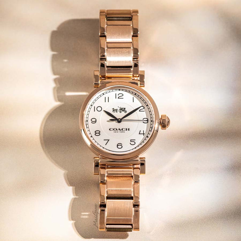 Coach Madison White Dial Rose Gold Steel Strap Watch for Women - 14502395 Buy Now By Coach