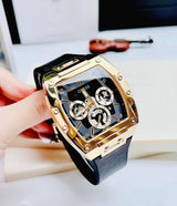 Guess Phoenix Multifunction Black Dial Black Leather Strap Watch for Men - GW0202G1 Buy Now By Guess