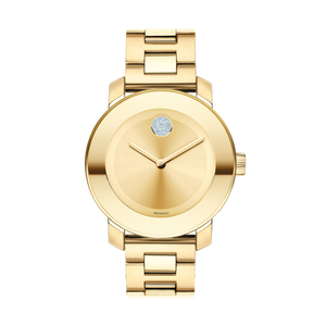Movado Bold Gold Dial Yellow Gold Steel Strap Watch for Women - 3600104