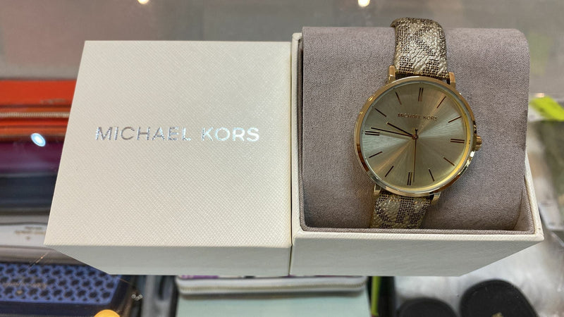 Michael Kors Addyson Quartz Gold Dial Gold Leather Strap Watch for Women - MK2952 Buy Now By Michael Kors