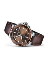 Oris Aquis Date Brown Dial Brown Leather Strap Watch for Men - 0173377304152-0752412EB Buy Now By Oris