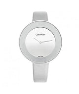 Calvin Klein Chic Silver Dial White Leather Strap Watch for Women - K7N23UP8
