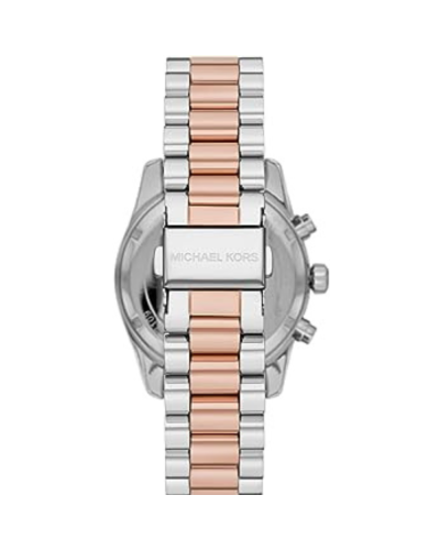Michael Kors Lexington Chronograph Rose Gold Dial Two Tone Steel Strap Watch For Women - MK7219