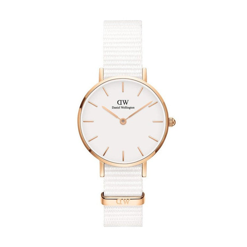 Daniel Wellington Petite Dover Quartz White Dial White NATO Strap Watch For Women - DW001000313 Buy Now By Daniel Wellington