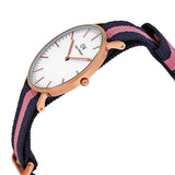 Daniel Wellington Classic Winchester White Dial Three Tone Nylon Strap Watch For Women - DW00100033 Buy Now By Daniel Wellington