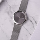 Calvin Klein Minimal Grey Dial Silver Mesh Bracelet Watch for Women - K3M221Y3 Buy Now By Calvin Klein