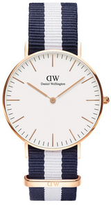 Daniel Wellington Classic Glasgow White Dial Two Tone NATO Strap Watch For Women - DW00100031 Buy Now By Daniel Wellington