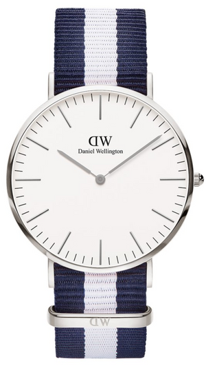 Daniel Wellington Classic Glasgow White Dial Two Tone NATO Strap Watch For Men - DW00100018