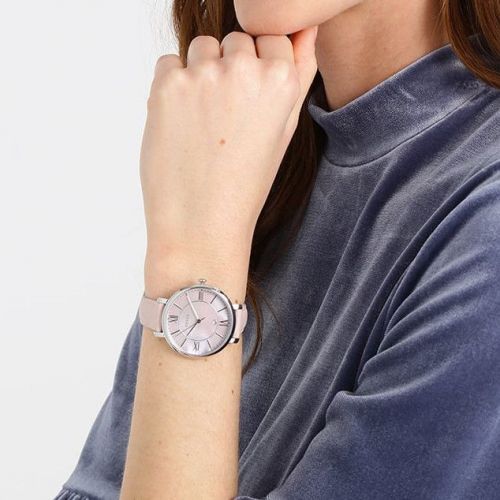 Shop Fossil Jacqueline Blush Mother of Pearl Dial Pink Leather Strap Watch for Women - ES4151 in USA