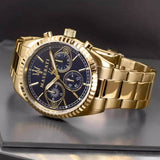 Maserati Competizione Chronograph Blue Dial Gold Steel Strap Watch For Men - R8853100026